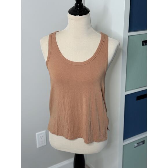 aerie Tops - American Eagle Aerie Tan Brown Neutral Cozy Soft Tank Top Sleeveless Shirt Small